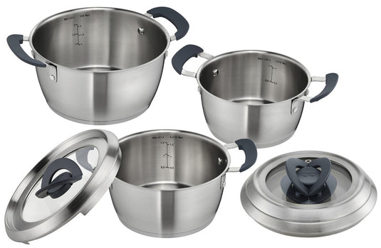 Set pentole Tefal 6 pz.: Ø16,18+20cm, 3 coperchi in vetro con manico incernierat 92179