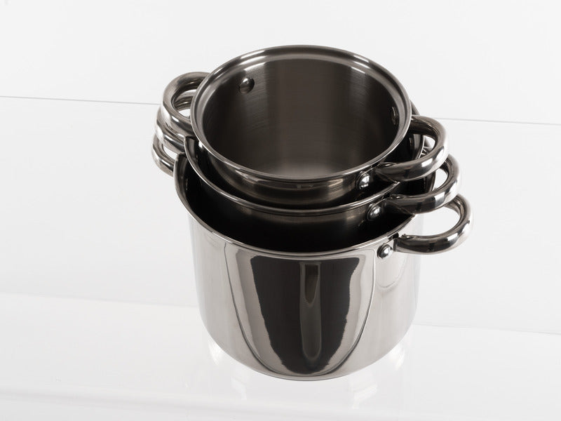 Load image into Gallery viewer, Set di pentole da campeggio con coperchio in vetro, acciaio inox, 6 pezzi 92207
