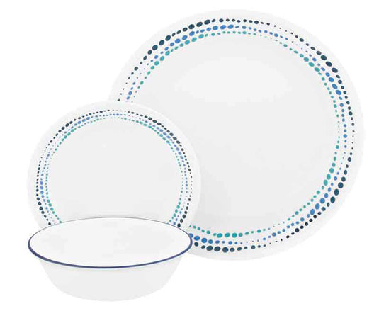 Set stoviglie CORELLE OCEAN BLUES, 12 pezzi, per 4 persone, indistruttibile 923192