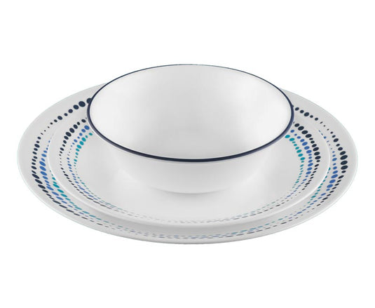 Set stoviglie CORELLE OCEAN BLUES, 12 pezzi, per 4 persone, indistruttibile 923192