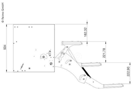 Fase 3 stadi motore 530 mm a destra, per camper di grandi dimensioni (liner) 923723