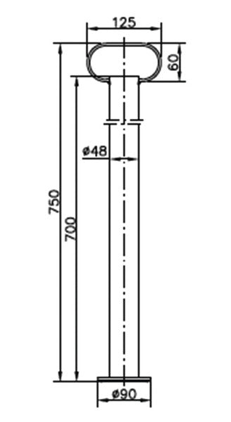 Tubo di supporto RSR 48-700mm 92757