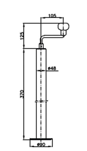 Tubo di supporto ST 48-90 con manovella 92758