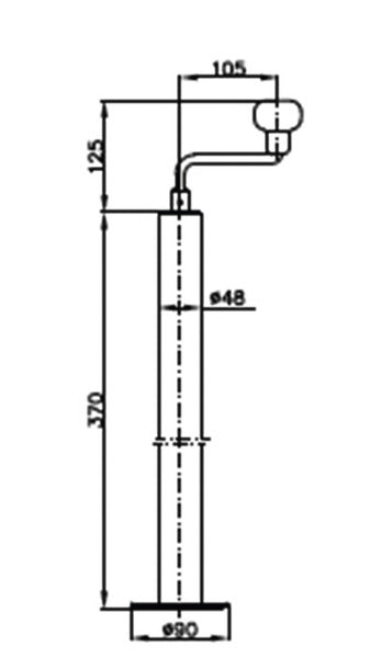 Tubo di supporto ST 48-90 con manovella 92758