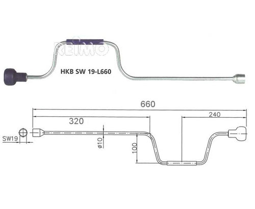 Handkurbel L665mm 19mm 92781