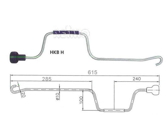 Manovella 615mm*m.hook 92783