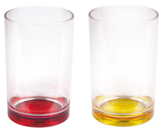 Bicchieri di plastica con fondo colorato, 350 ml, set da 2: giallo + rosso 929079