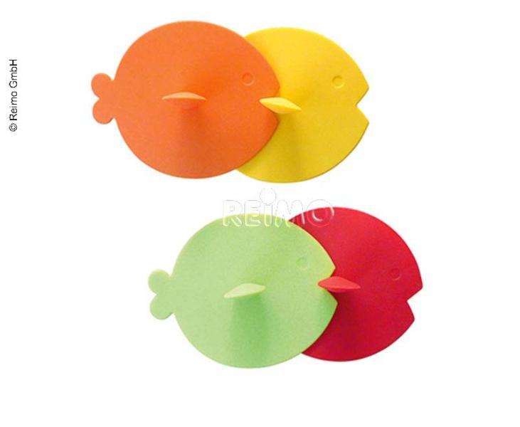 Carica immagine in Galleria Viewer, Coperchio in silicone per vetro o tazza, design pesce, 4 pezzi, incl. porta bust 929892
