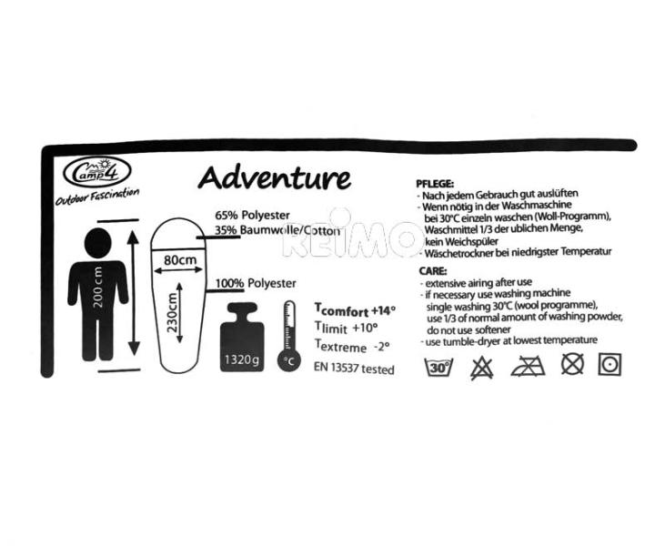 Carica immagine in Galleria Viewer, Camp4 Mummy sacco a pelo Mummy Adventure lunghezza: 230cm, cerniera destra 930341
