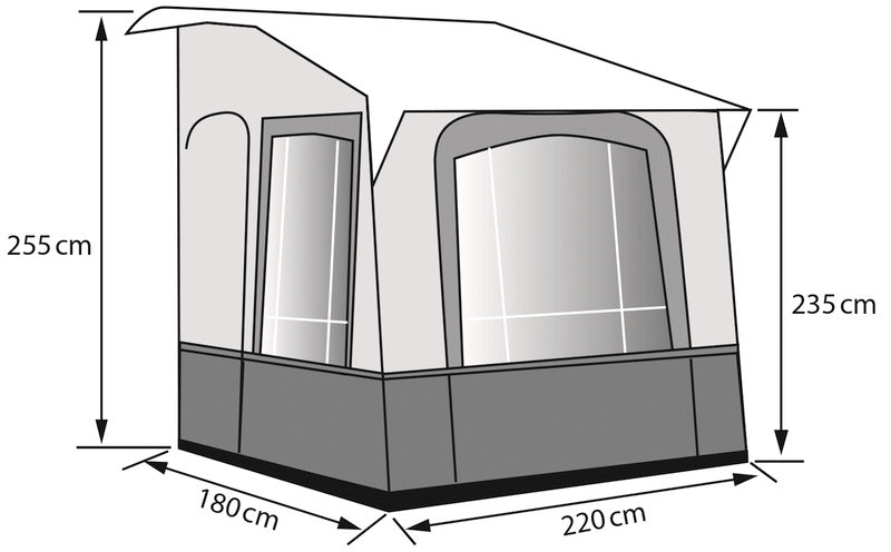 Load image into Gallery viewer, Tenda da sole invernale Cortina 2 per roulotte, pali in acciaio 93689
