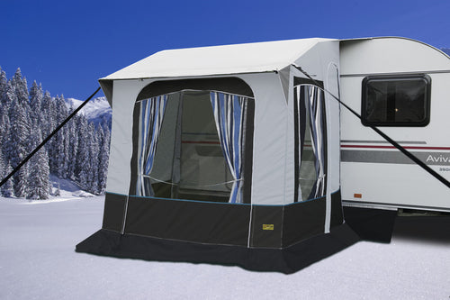 Tenda da sole invernale Cortina 2 per roulotte, pali in acciaio 93689