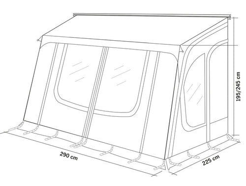 Tenda da sole per roulotte Villa Larghezza di viaggio 290 cm 93773