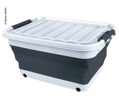 Scatola portaoggetti 65l pieghevole con coperchio e ruote, 72 x 53 x 10 / 31cm 940294