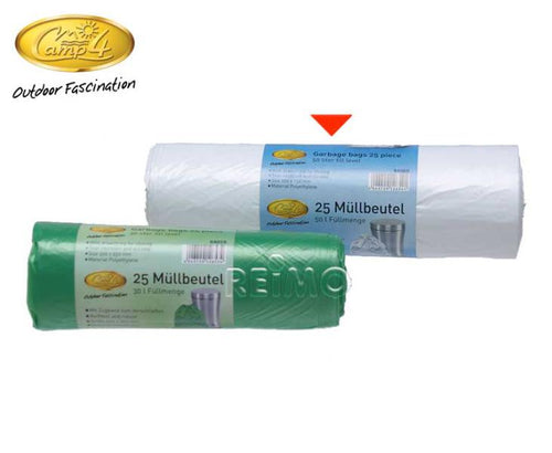 Rotolo sacchetto per rifiuti 50L/25ST, trasparente/bianco 94060