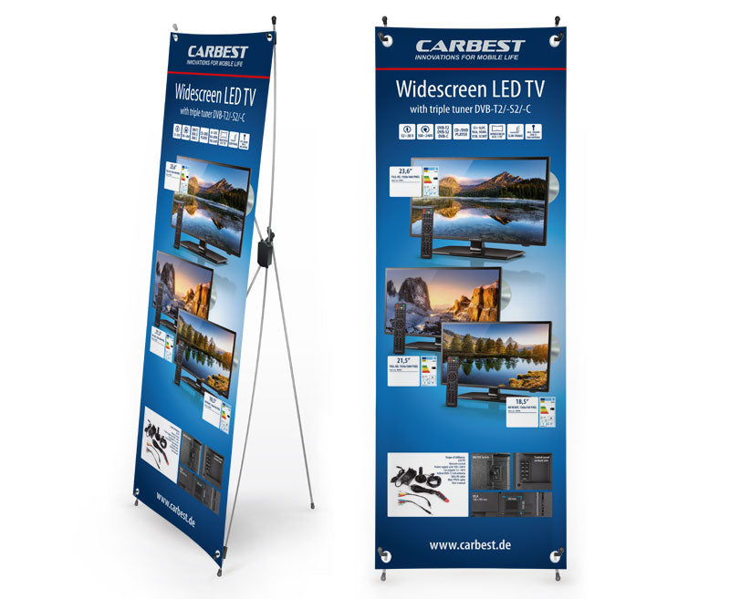 Load image into Gallery viewer, Carbest X-Banner - motivo: televisione, dimensioni: 600x1800 mm 952622
