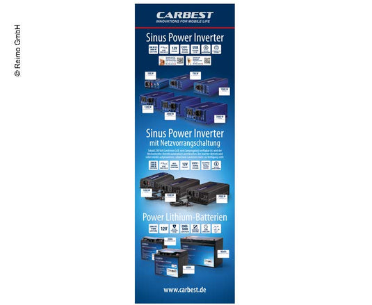 Carbest X-Banner-Motiv:Inverter,Lithiumbatterie,Deutsch,Größe:60x180cm 953522