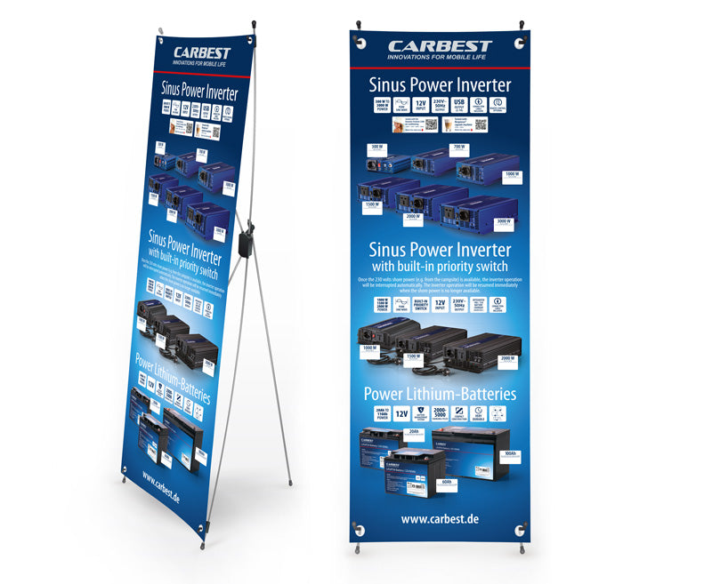 Load image into Gallery viewer, Carbest X-Banner-Motiv:Inverter,Lithiumbatterie,English,Größe:60x180cm 953523
