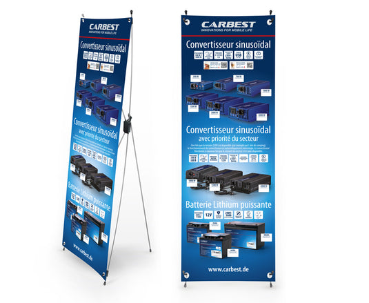 Carbest X-Banner-Motiv:Inverter,Lithiumbatterie,Französ,Größe:60x180cm 953524