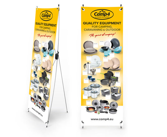 Camp4 X-Banner Haushaltsprodukte, Englisch, Größe: 600x1800mm 953525