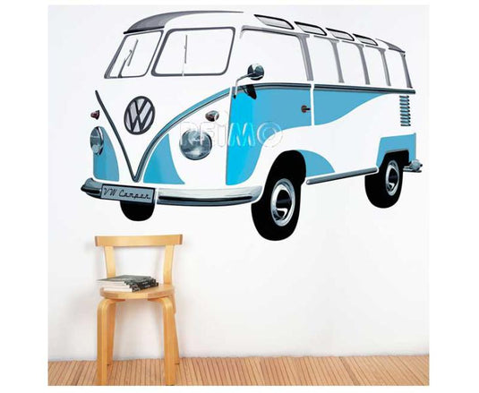 Collezione VW Collezione VW Bulli muro tatuaggio, Samba classico blu, 180 x 120 cm 95564