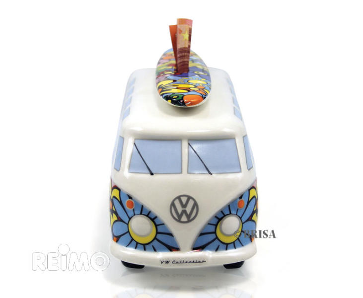 Load image into Gallery viewer, Salvadanaio VW Collection Bulli Flower con tavola da surf, porcellana di porcell 955693
