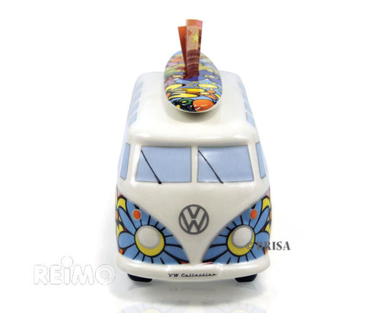 Salvadanaio VW Collection Bulli Flower con tavola da surf, porcellana di porcell 955693