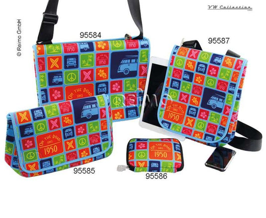 Borsa a tracolla VW Collection, a croce, stile surfista, colorata, in neoprene, 95584