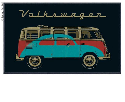 Tappetino per porte Bulli della collezione VW, nero BUS+KÄFER, 75x50cm, 100% Nyl 957031