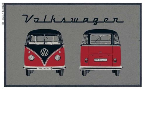 Tappetino per porte Bulli della collezione VW, grigio FRONT+HECK, 75x50cm, 100%n 957032