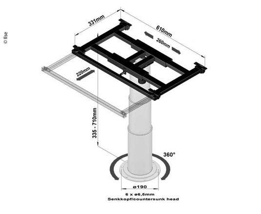 Telaio di sollevamento con rotazione e spostamento E6252