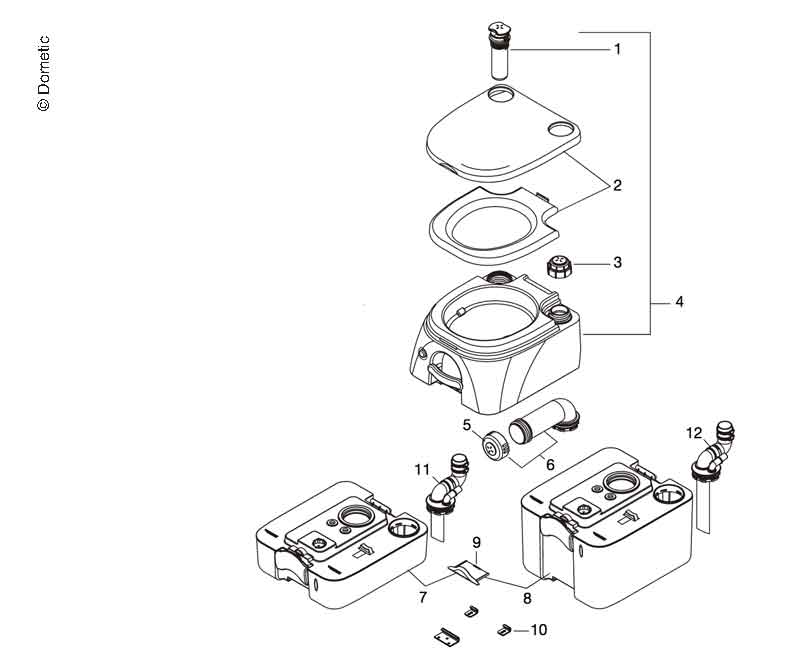 Load image into Gallery viewer, Serbatoio delle acque reflue per la toilette da campeggio Dometic 972/974 E8340
