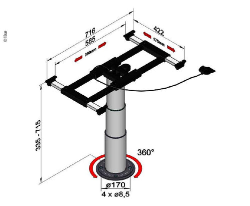 Telaio di sollevamento con rotazione e spostamento E8774