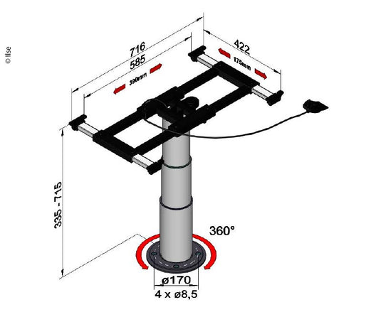 Telaio di sollevamento con rotazione e spostamento E8774