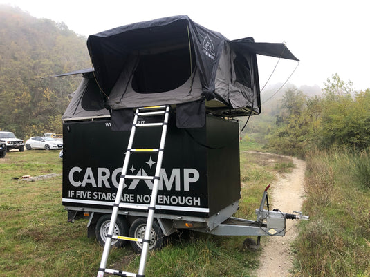 campeggio in auto tenda da tetto rigida