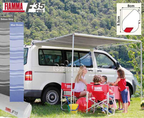 Tenda da sole Fiamma F35 Pro con tubazione nel pannello frontale M43176