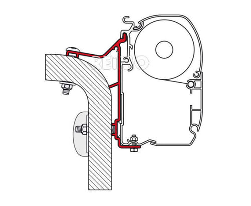 Adattatore per montaggio a parete Fiamma Hymer Van / B2 M43349