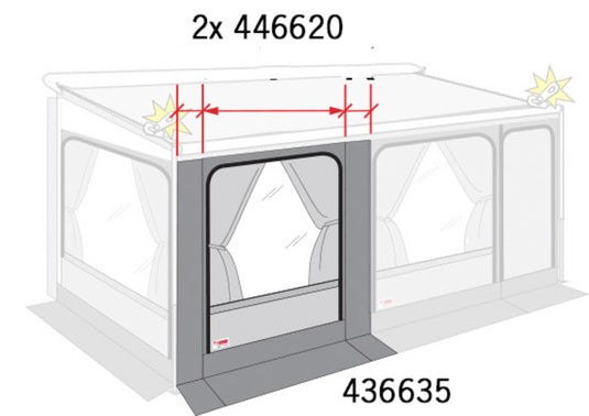 Erweiterungsset Frontteil für Markisenvorzelt Privacy Room M435311